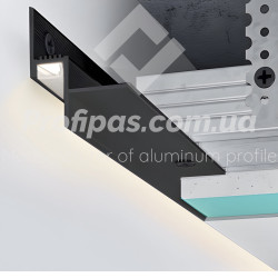 LED-профіль тіньового шву, 14 мм., чорний рал 9005
