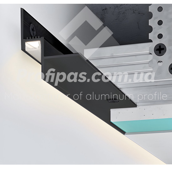 LED-профіль тіньового шву, 14 мм., чорний рал 9005