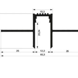 LED-профіль тіньового шву, 15 мм.,  без покриття